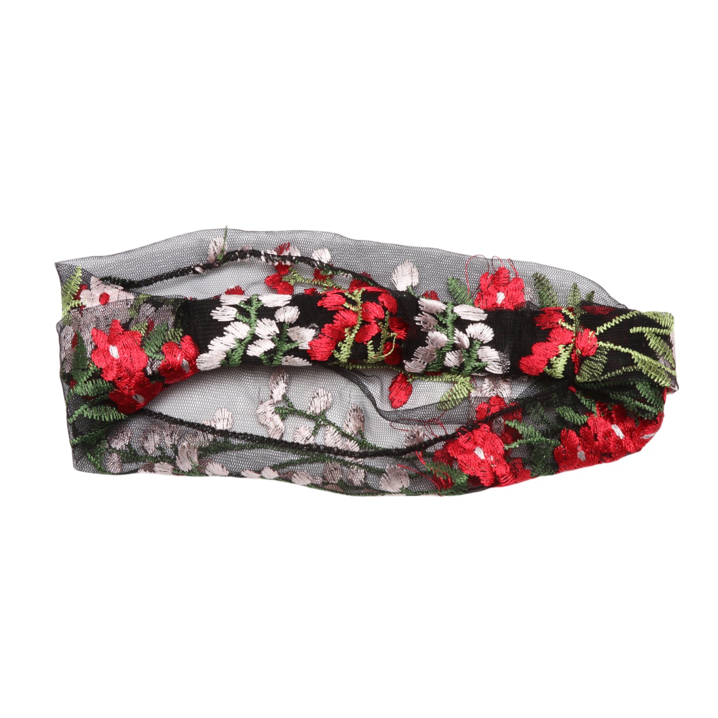 Diadema ancha de encaje con flores de uva para mujer, color café y negro, 1 unidad