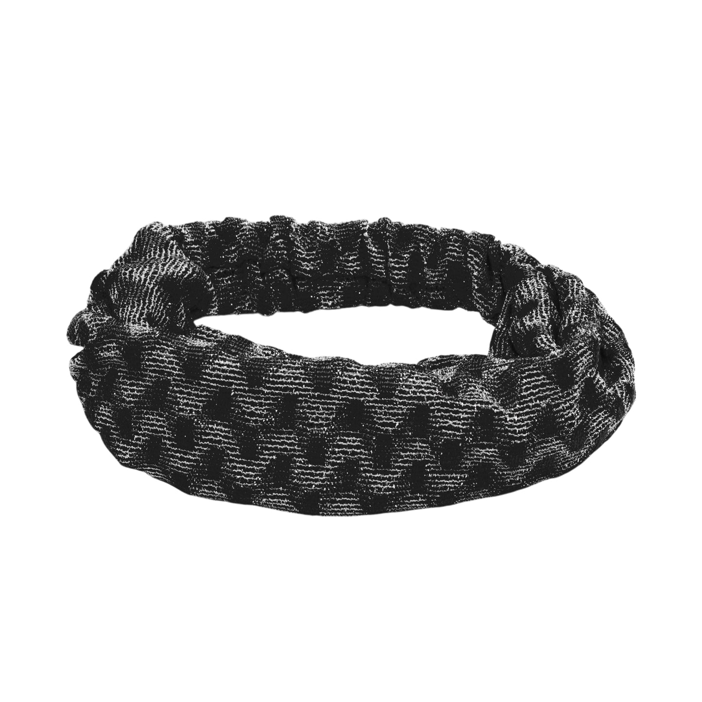 Diadema ancha de encaje con estampado de ondas para mujer, color negro, 1 unidad
