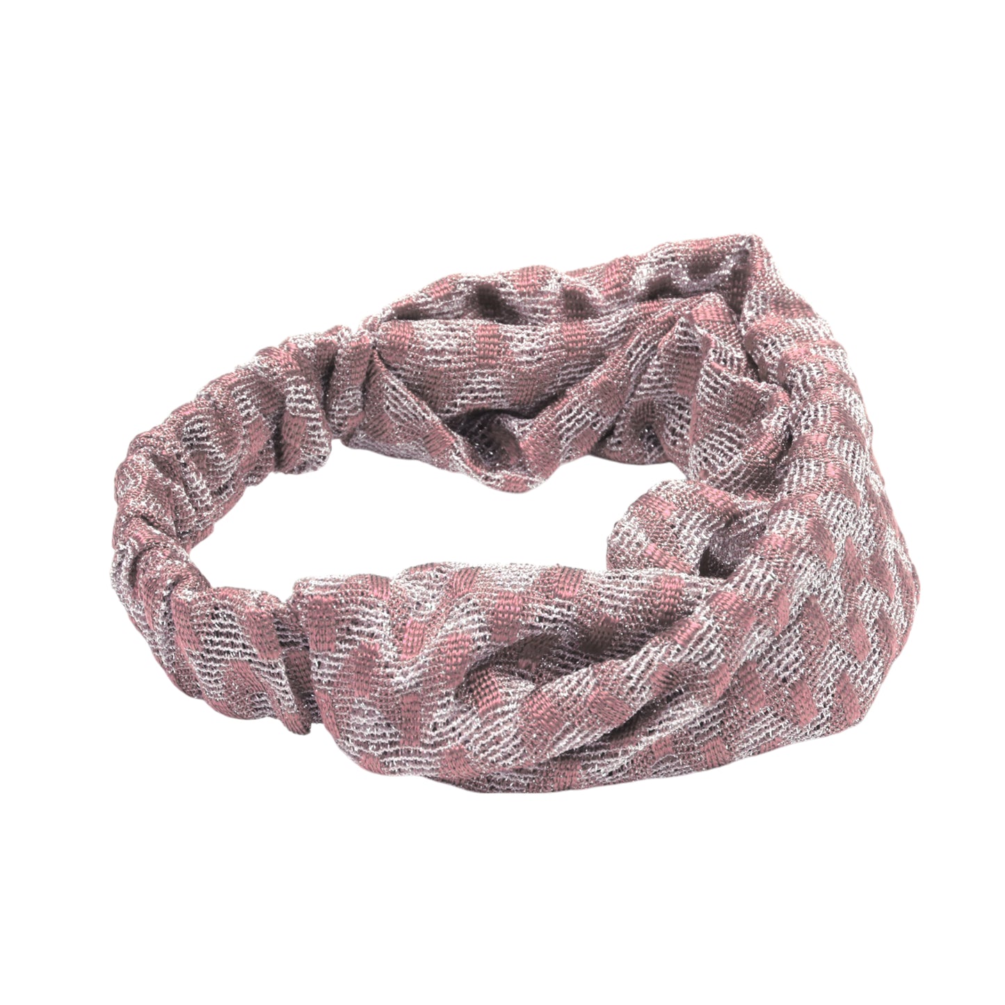 Diadema ancha de encaje con estampado de ondas para mujer, color rosa, 1 unidad