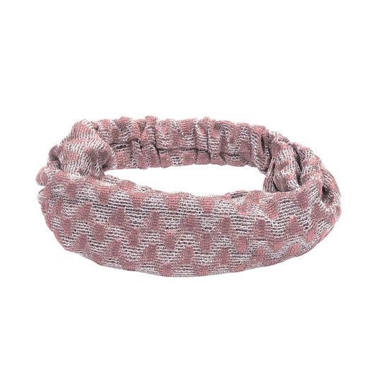Diadema ancha de encaje con estampado de ondas para mujer, color rosa, 1 unidad
