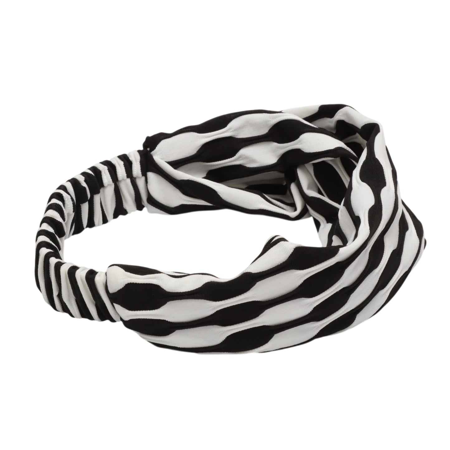 Diadema ancha de tela con bloques de color para mujer, color negro, 1 unidad