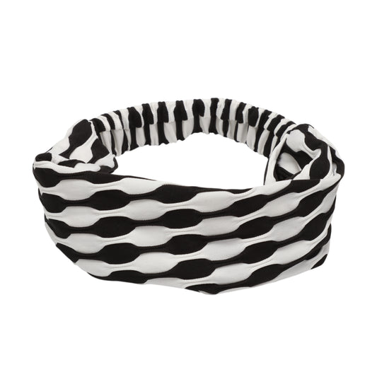 Diadema ancha de tela con bloques de color para mujer, color negro, 1 unidad