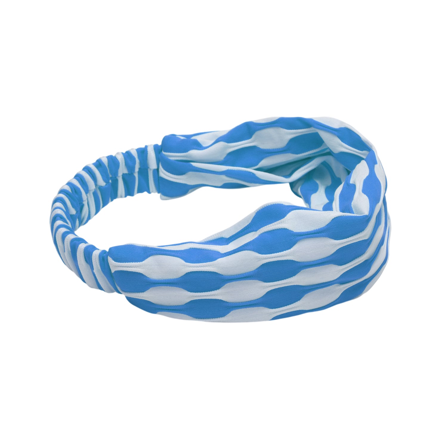Diadema ancha de tela con bloques de color para mujer, azul, 1 unidad