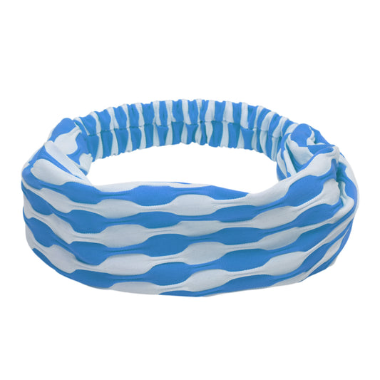 Diadema ancha de tela con bloques de color para mujer, azul, 1 unidad