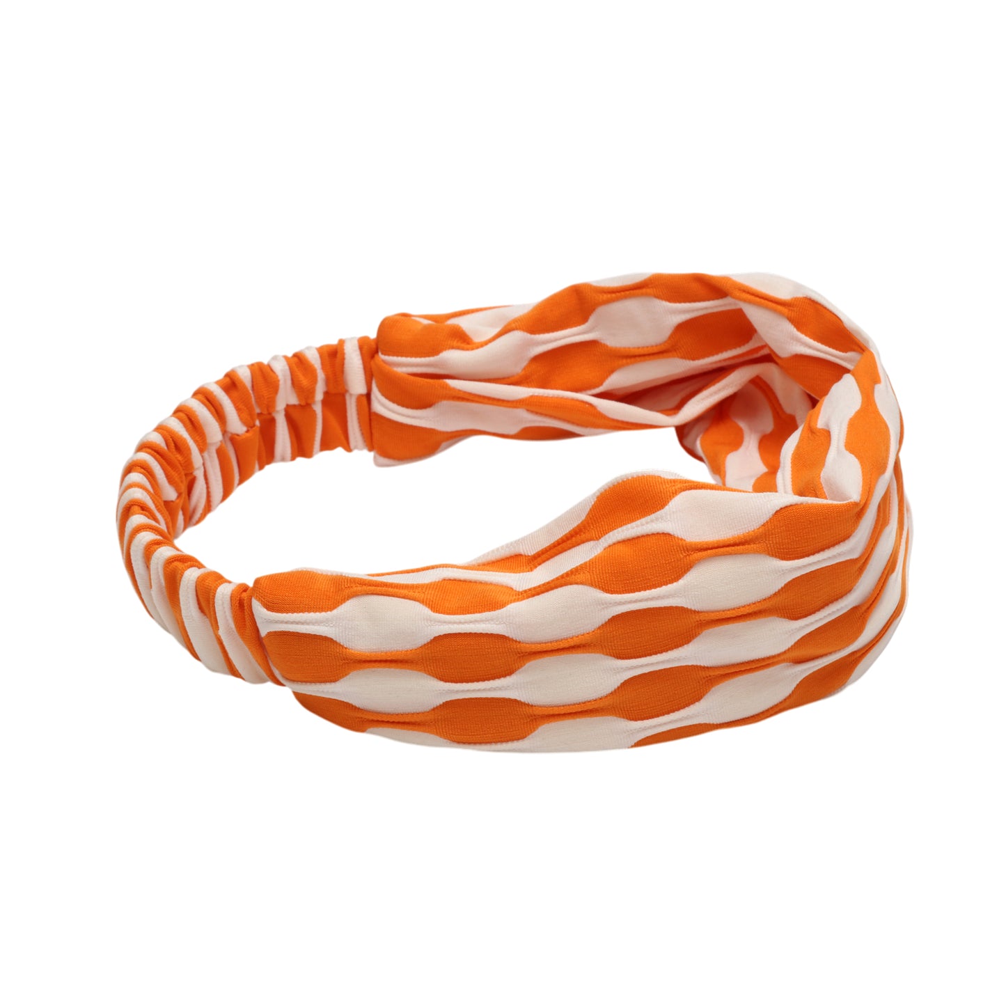Diadema ancha de tela con bloques de color para mujer, color naranja, 1 unidad