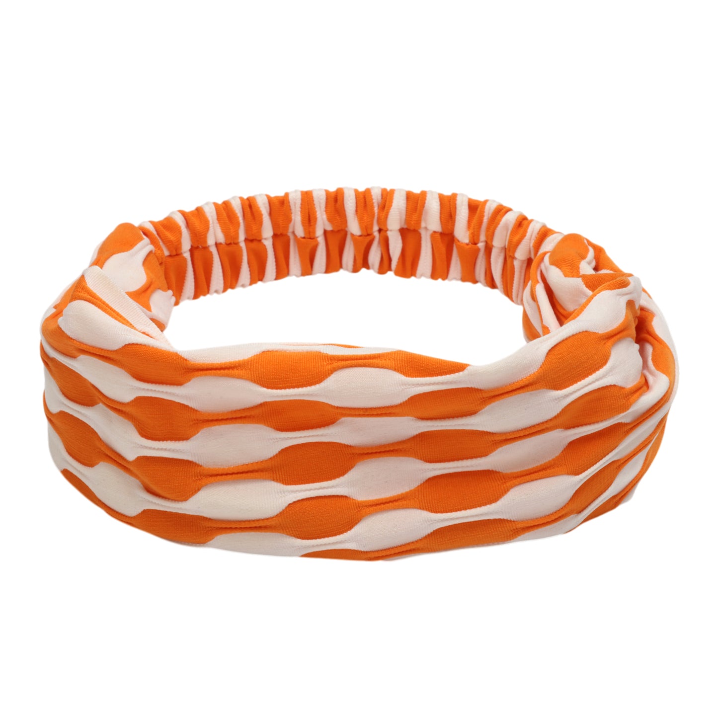 Diadema ancha de tela con bloques de color para mujer, color naranja, 1 unidad