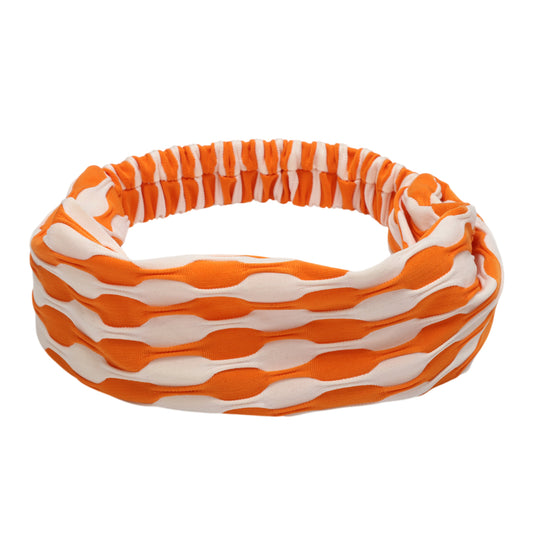 Diadema ancha de tela con bloques de color para mujer, color naranja, 1 unidad