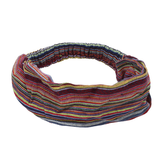 Ethnic Style Stripes Wide Headband for Women, Orange 1 Pc