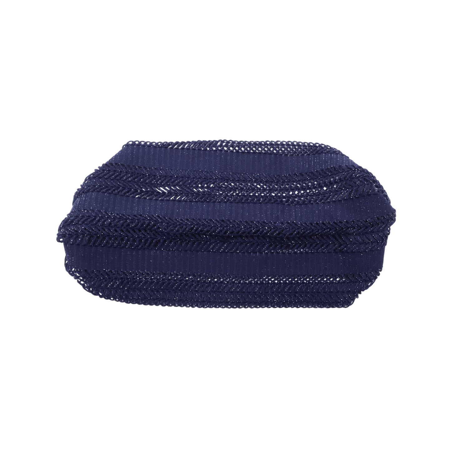 Knitted Hollow Wide Headband for Women Navy Blue 1 Pc