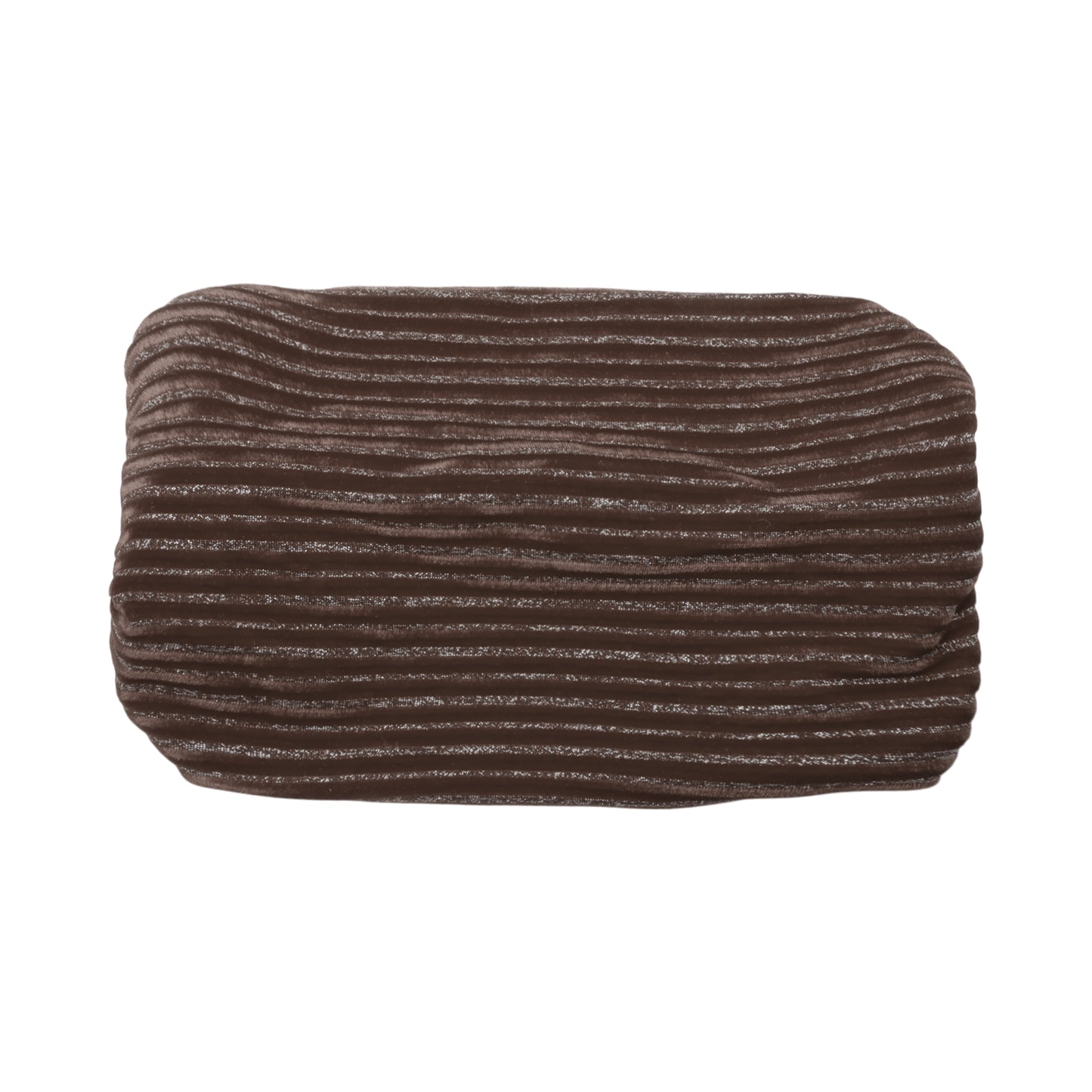 Horizontal Stripes Wide Fabric Headband for Women Coffee Color 1 Pc