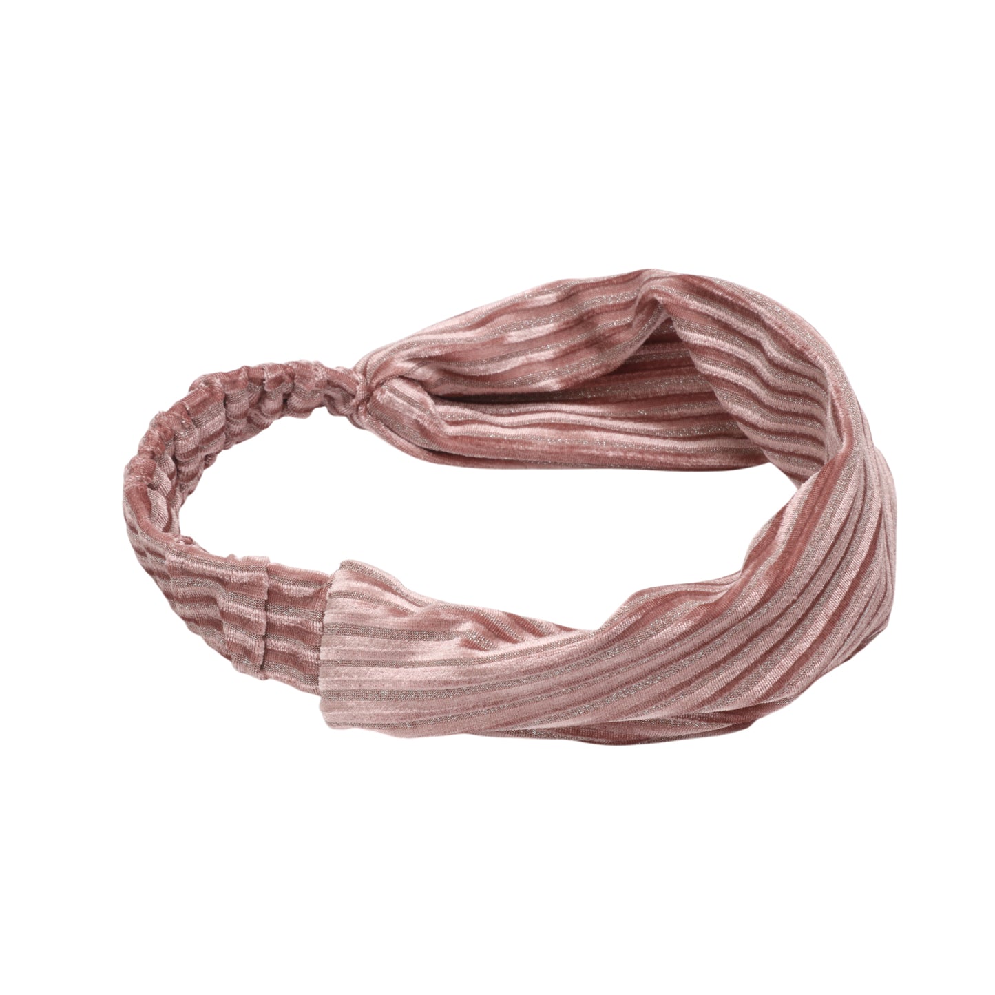 Horizontal Stripes Wide Fabric Headband for Women Pink 1 Pc