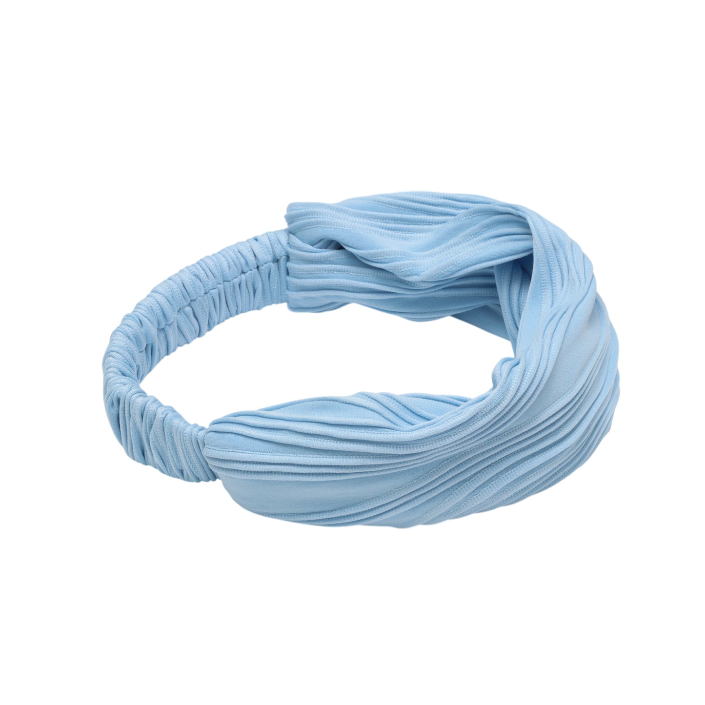 Wide Solid Texture Headband for Women Blue 1 Pc