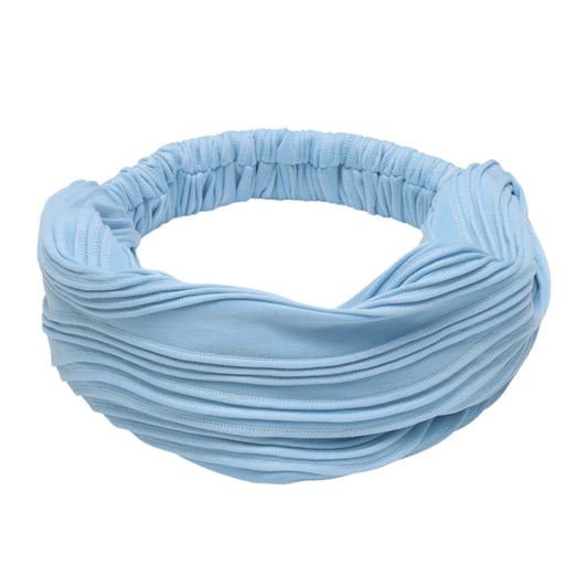 Wide Solid Texture Headband for Women Blue 1 Pc