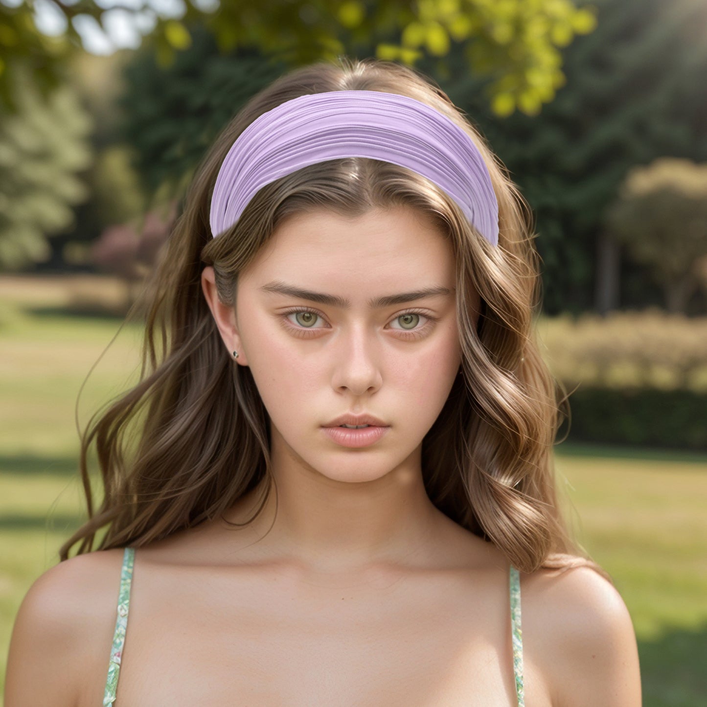 Wide Solid Texture Headband for Women Light Purple 1 Pc
