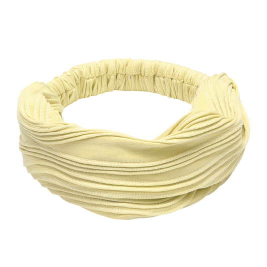 Wide Solid Texture Headband for Women Yellow 1 Pc