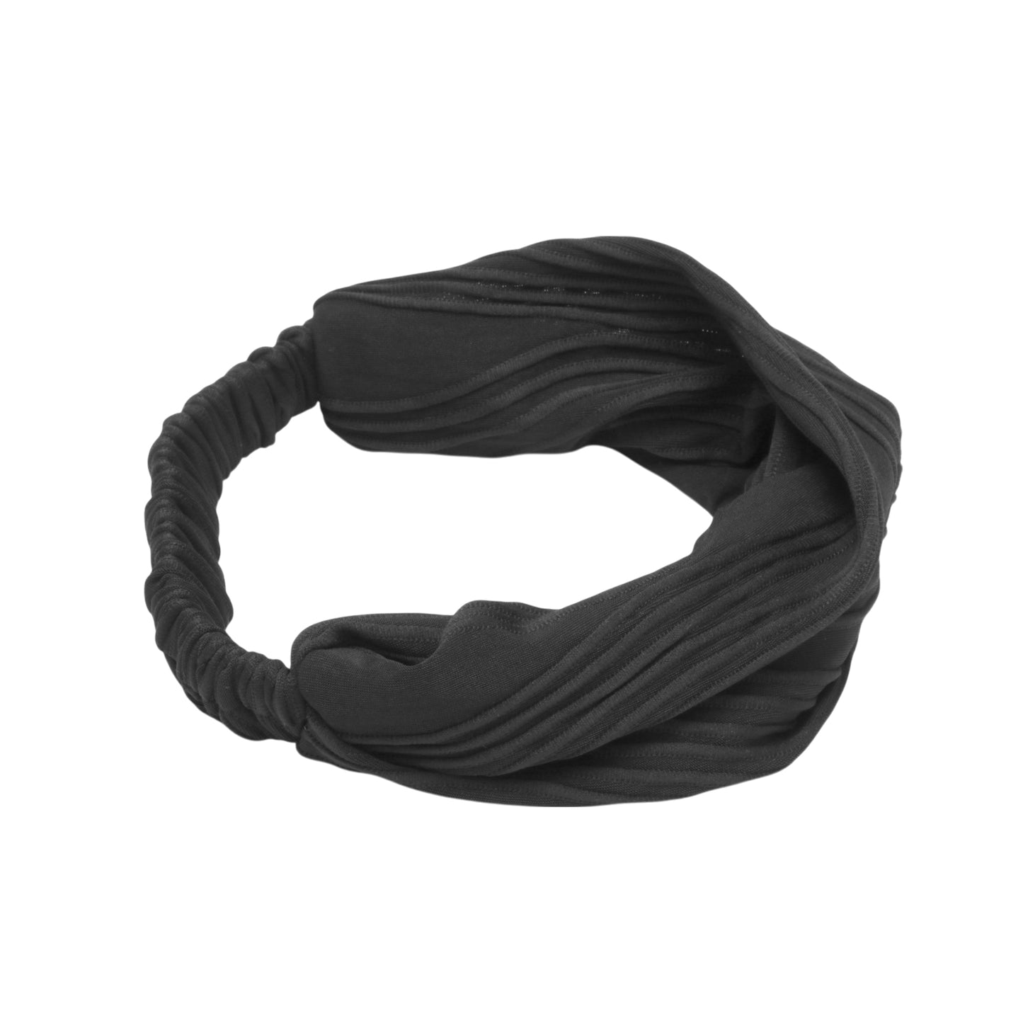 Wide Solid Texture Headband for Women Black 1 Pc