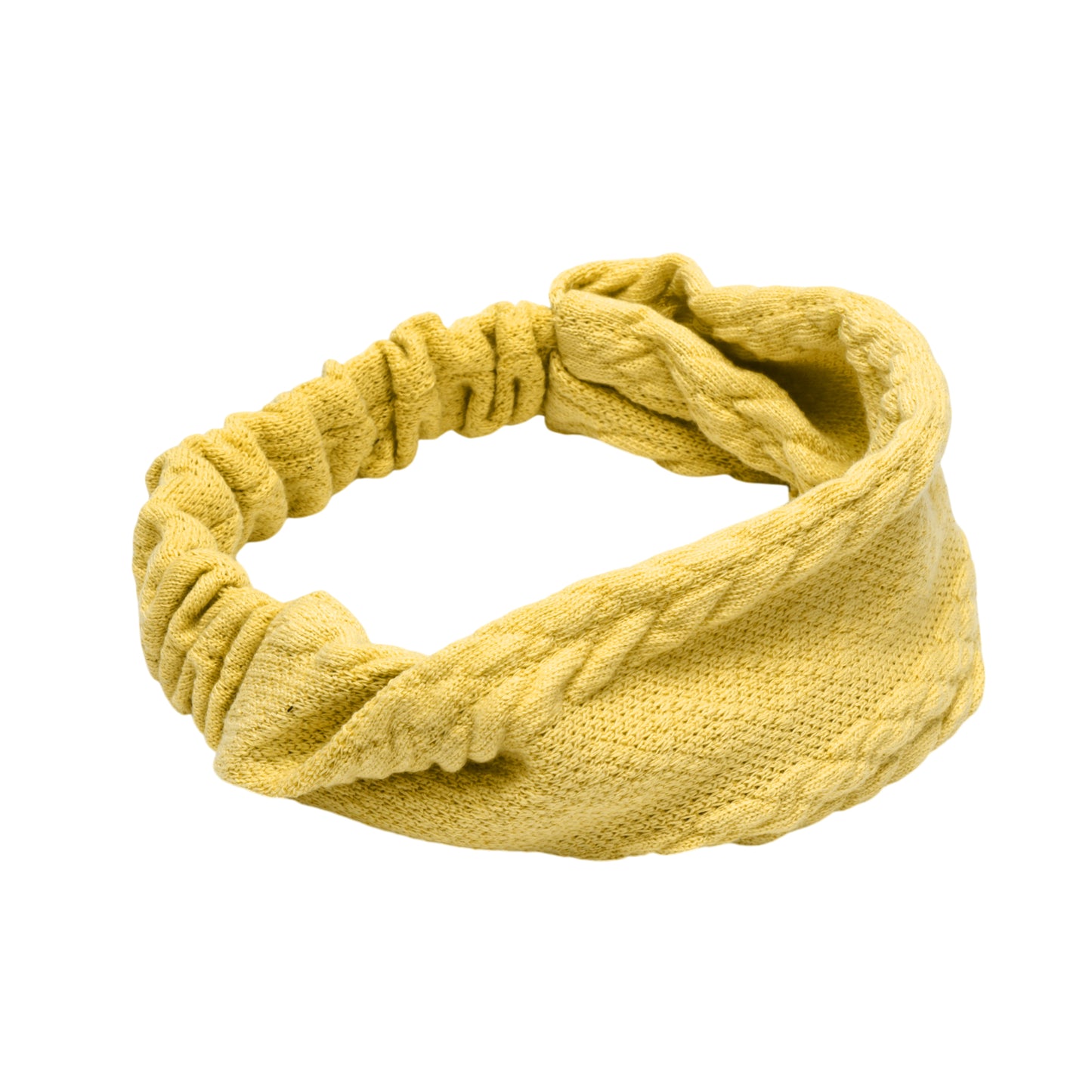 Cable Cable Knitted Wide Headband for Women, Yellow 1 Pc