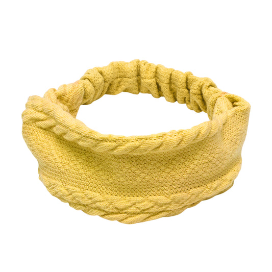 Cable Cable Knitted Wide Headband for Women, Yellow 1 Pc