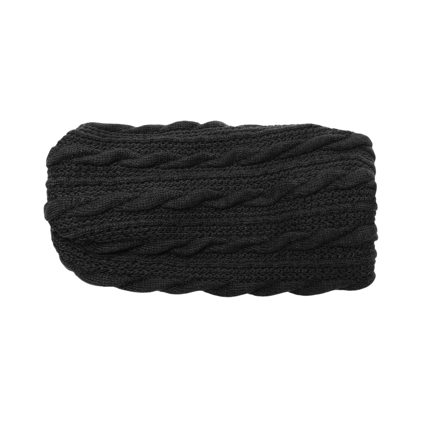 Cable Knitted Wide Headband for Women, Black 1 Pc