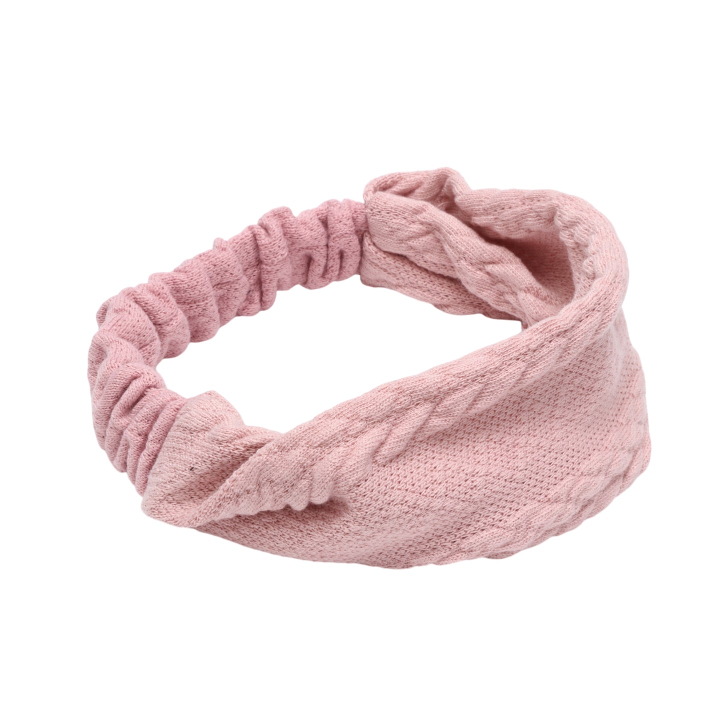 Cable Knitted Wide Headband for Women, Pink 1 Pc
