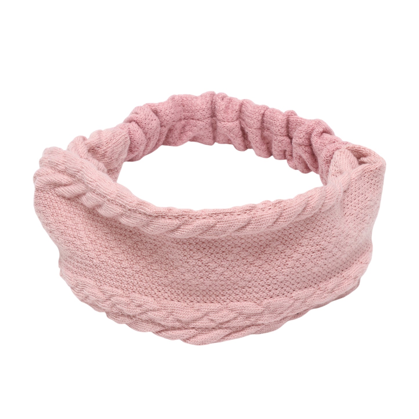 Cable Knitted Wide Headband for Women, Pink 1 Pc