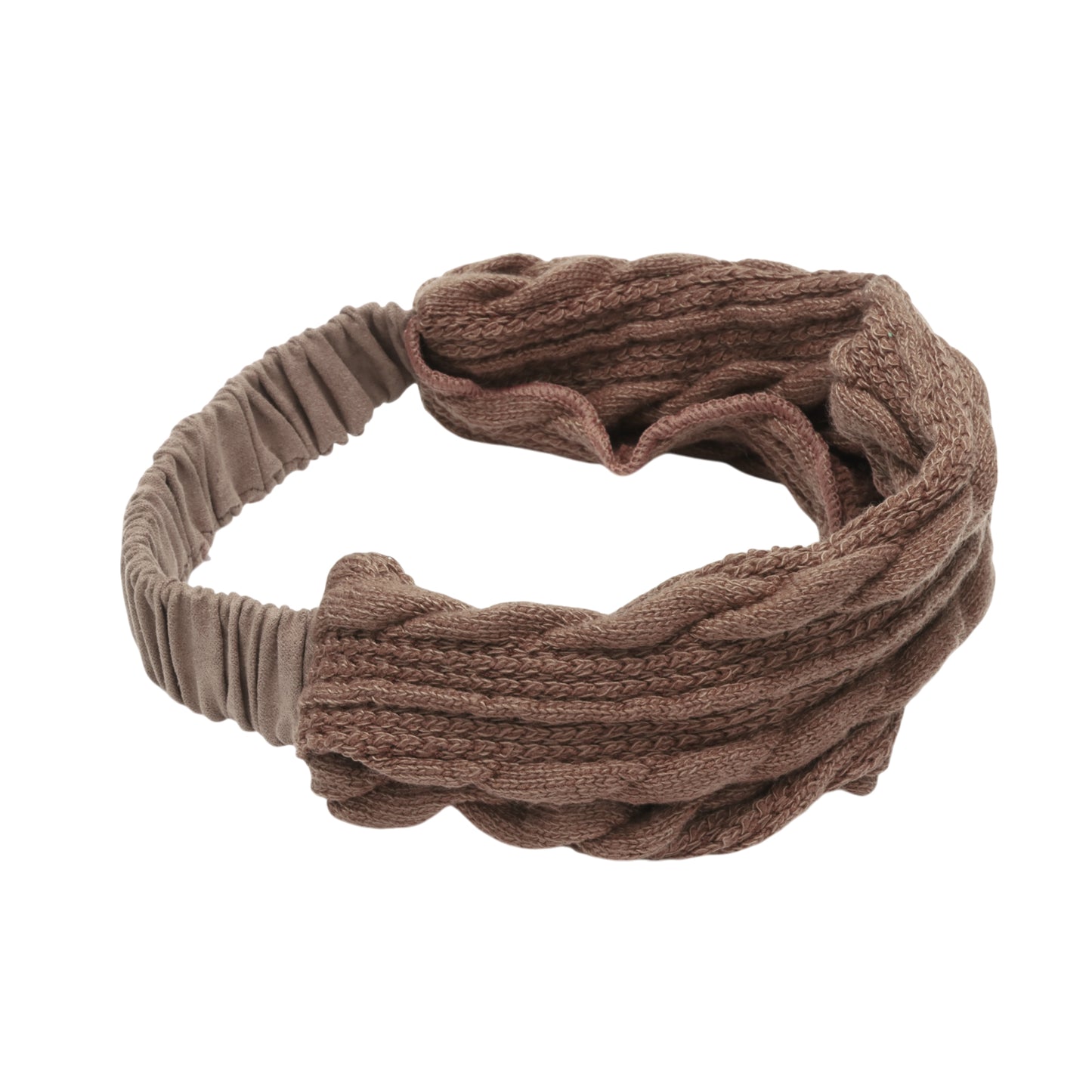 Cable Knitted Wide Headband for Women, Coffee Color 1 Pc