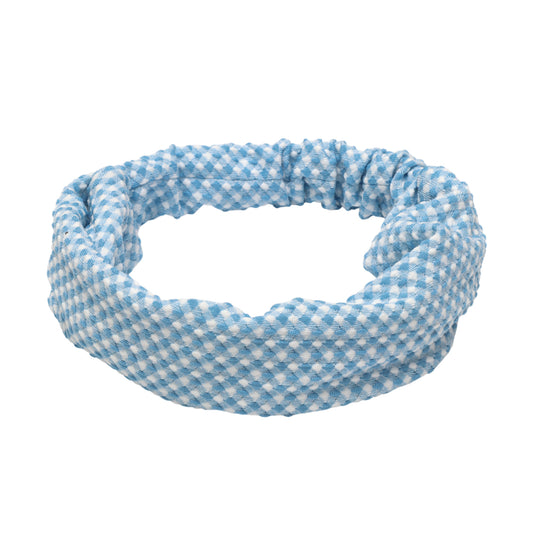 Diadema de rombos para niña, ancha, de tela, color azul, 1 unidad