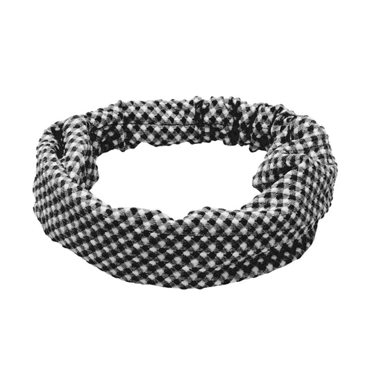 Diadema de rombos para niña, ancha, de tela, color negro, 1 unidad
