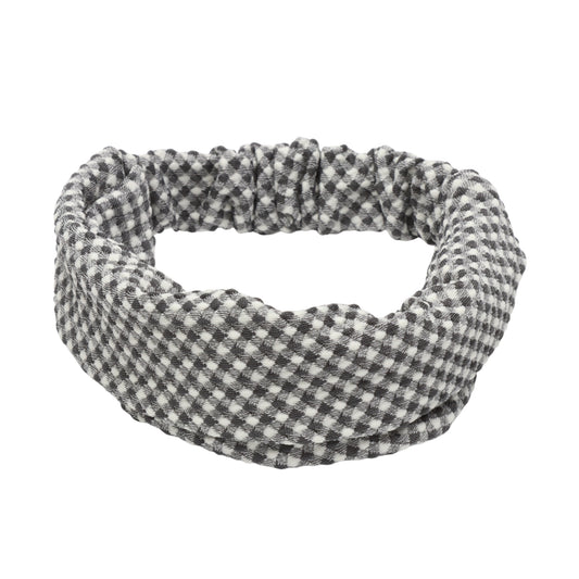 Diadema de rombos para niña, ancha, de tela, color gris, 1 unidad