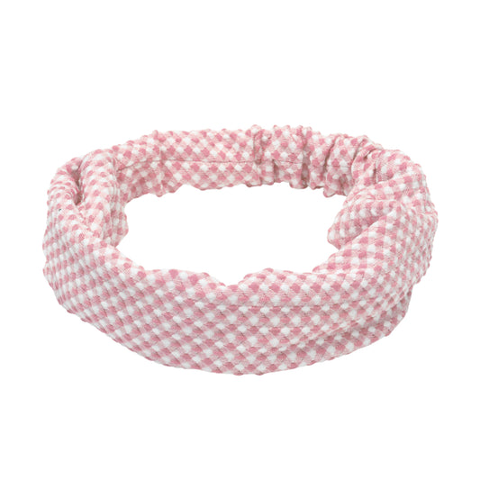 Diadema de rombos para niña, ancha, de tela, color rosa, 1 unidad