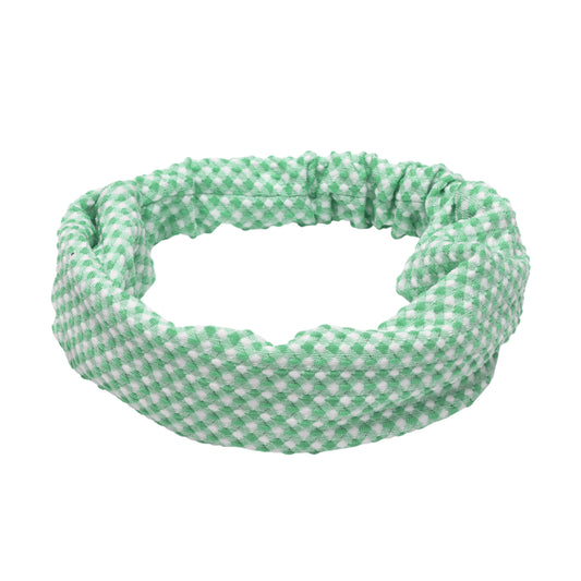 Diadema de rombos para niña, ancha, de tela, color verde, 1 unidad