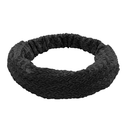 Diadema ancha de encaje de doble capa para mujer, color negro, 1 unidad