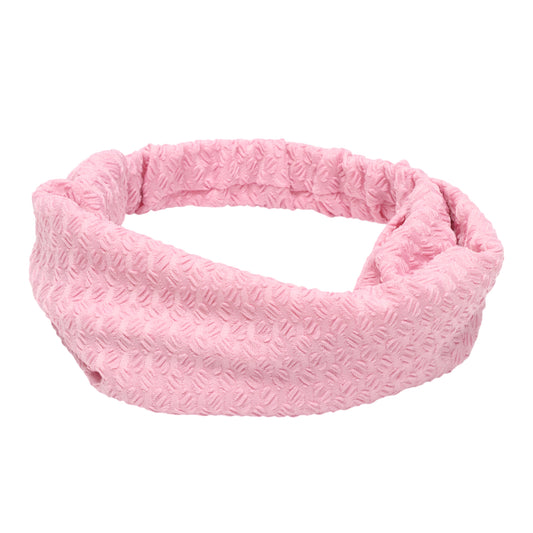 Diadema ancha de doble capa de encaje para mujer, color rosa, 1 unidad