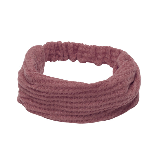 Diadema ancha con textura sólida para mujer, color rosa camafeo, 1 unidad