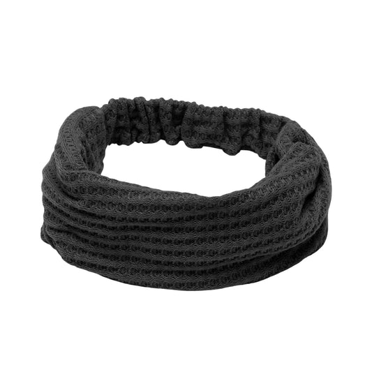 Diadema ancha con textura sólida para mujer, color negro, 1 unidad