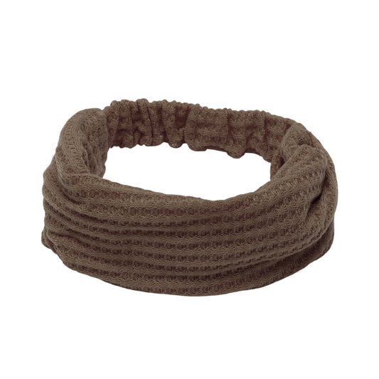 Diadema ancha con textura sólida para mujer, color café, 1 unidad