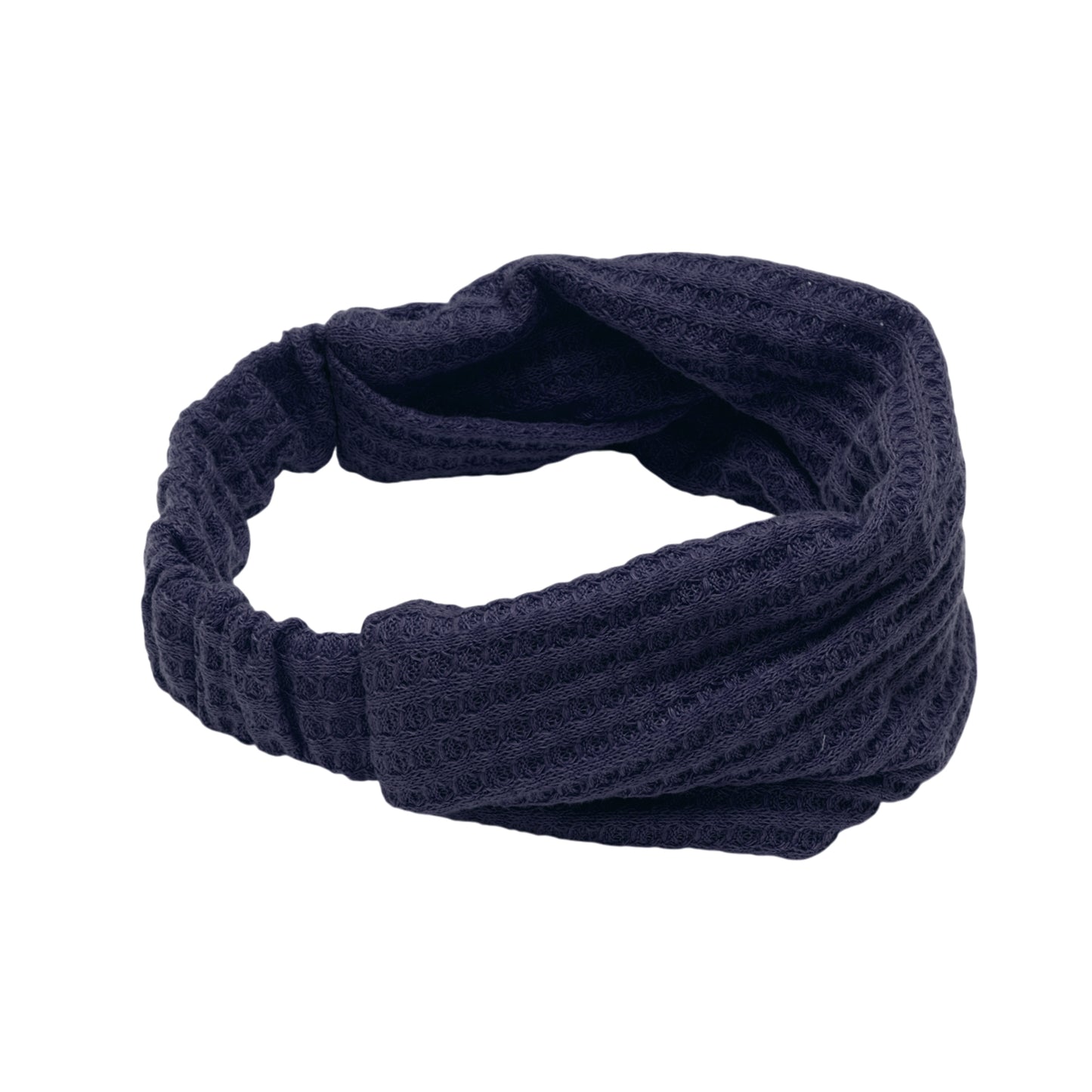 Diadema ancha con textura sólida para mujer, azul marino, 1 unidad