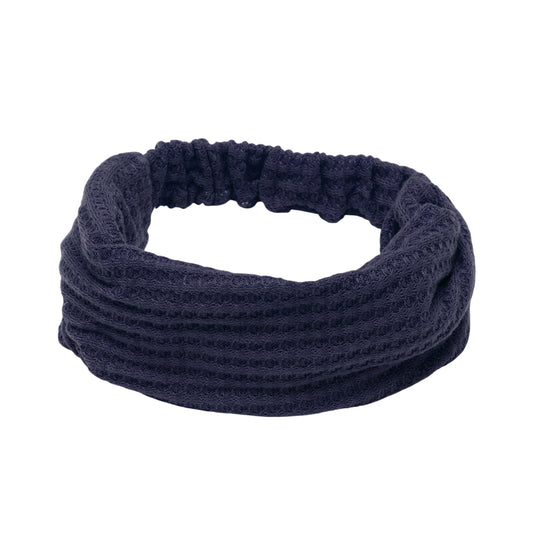 Diadema ancha con textura sólida para mujer, azul marino, 1 unidad