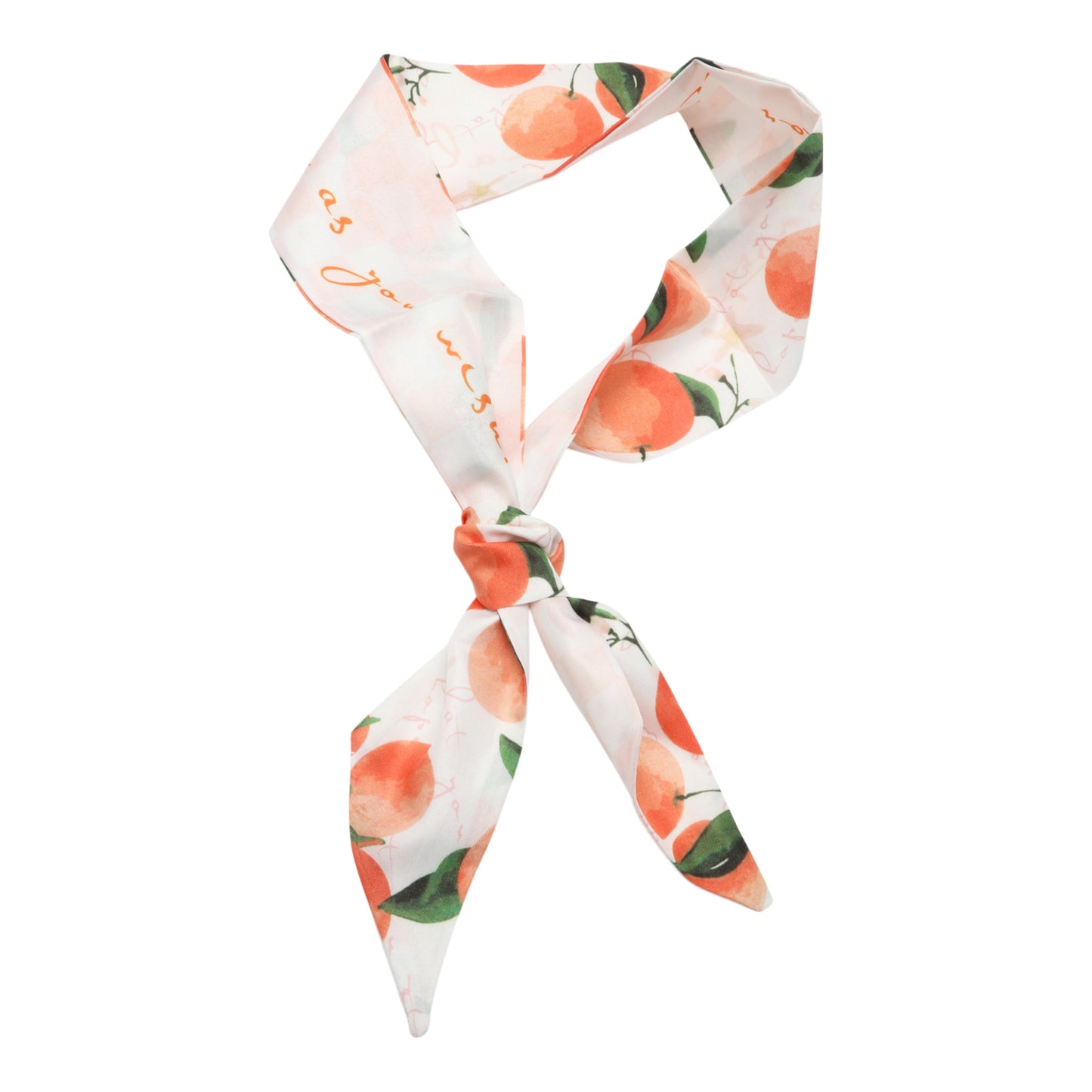 Fruit Print Long Ribbon Headband for Women Orange Yellow 1 Pc