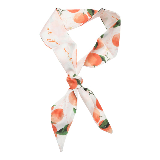 Diadema larga con estampado de frutas para mujer, color naranja y amarillo, 1 unidad