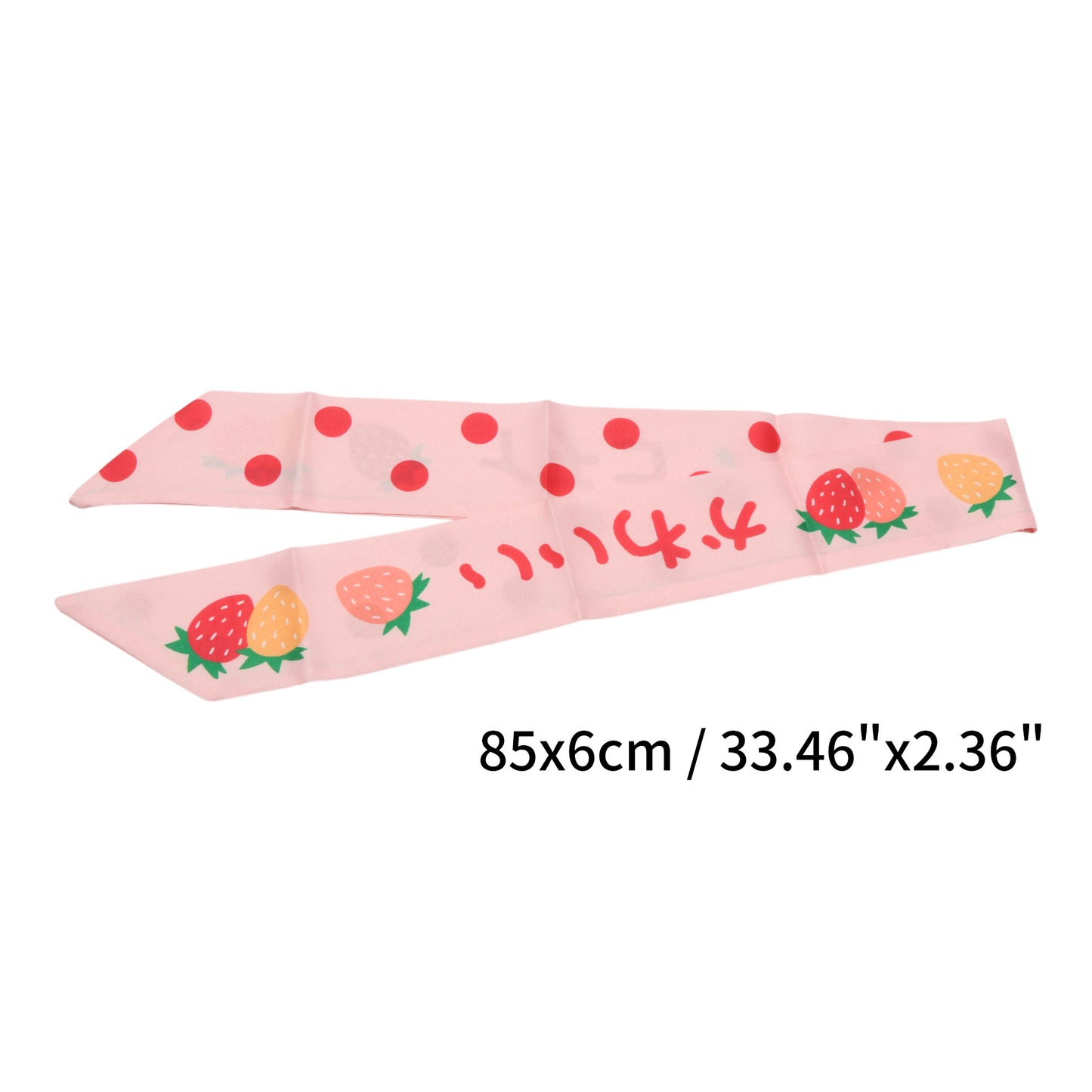 Diadema larga de cinta con diseño de fresa para mujer, color rosa, 1 unidad