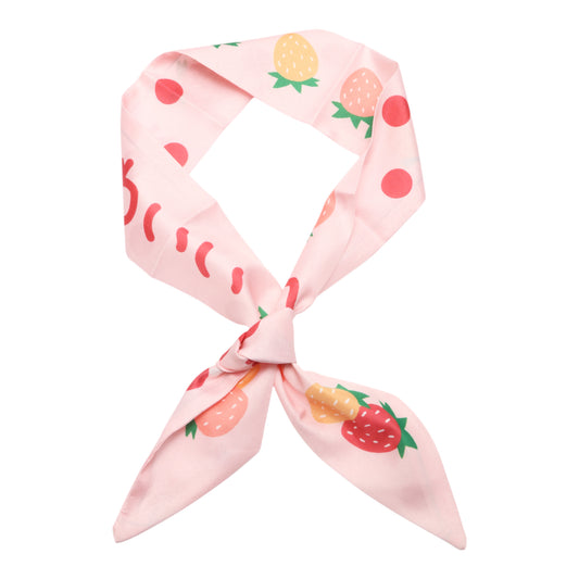 Diadema larga de cinta con diseño de fresa para mujer, color rosa, 1 unidad