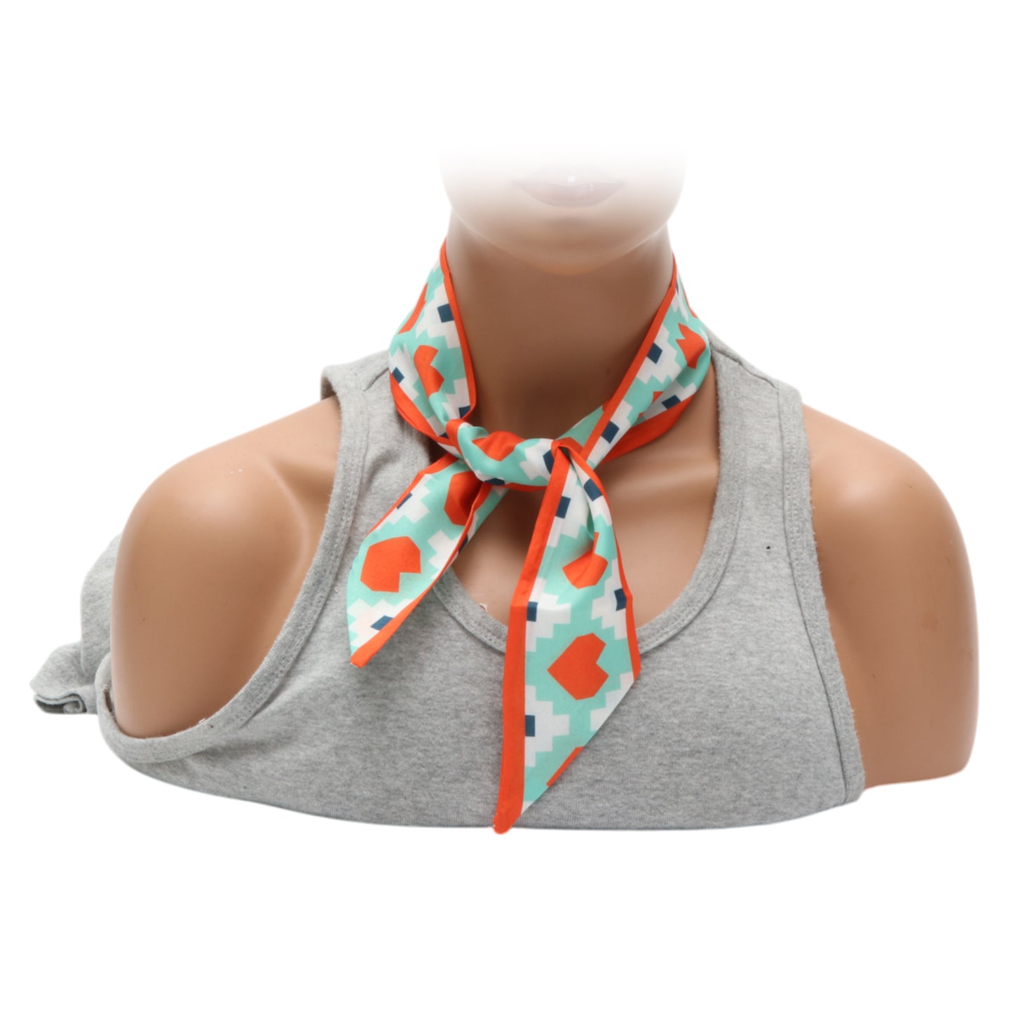Heart Long Ribbon Headband for Women Blue White 1 Pc