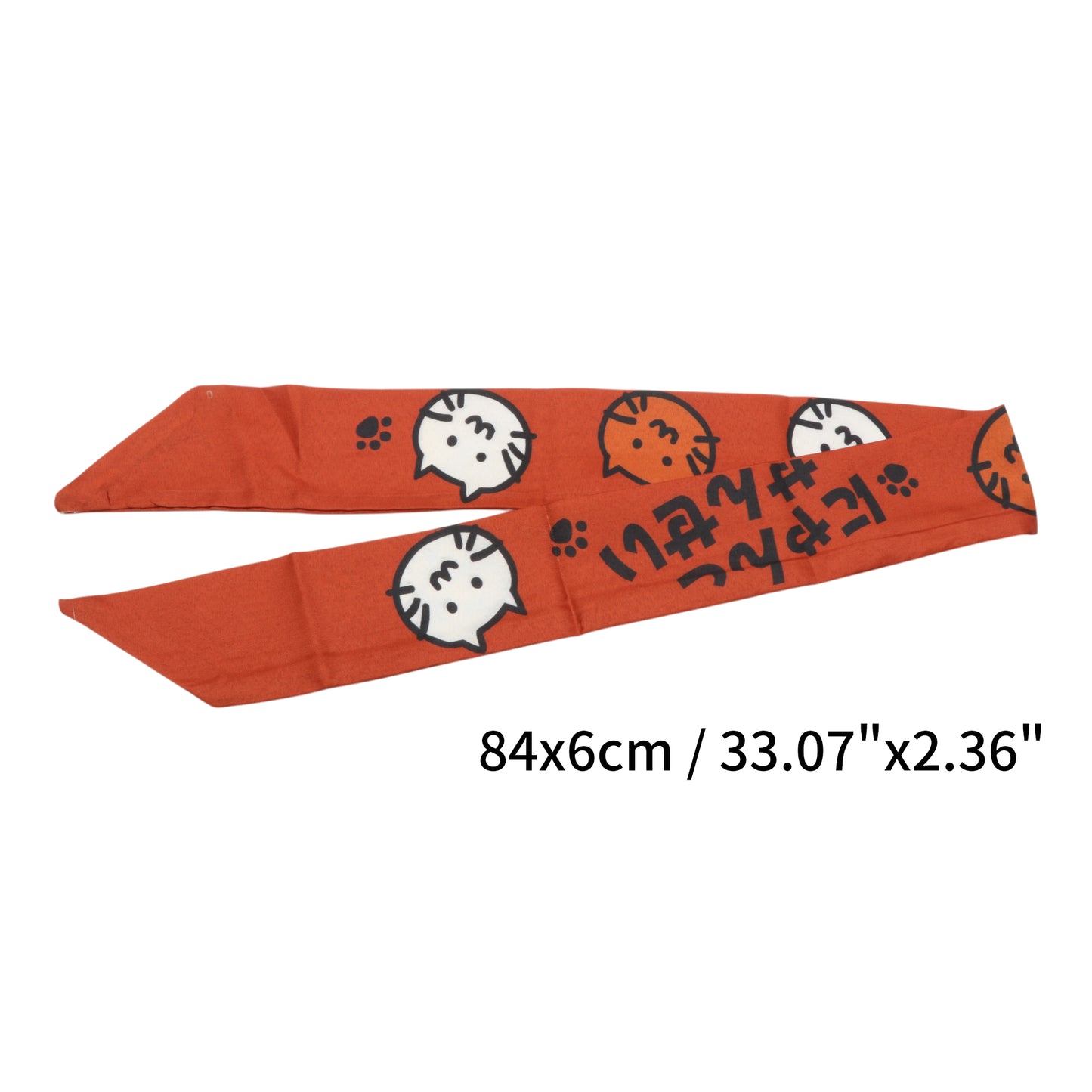 Diadema larga con lazo de gato para mujer, color naranja, 1 unidad