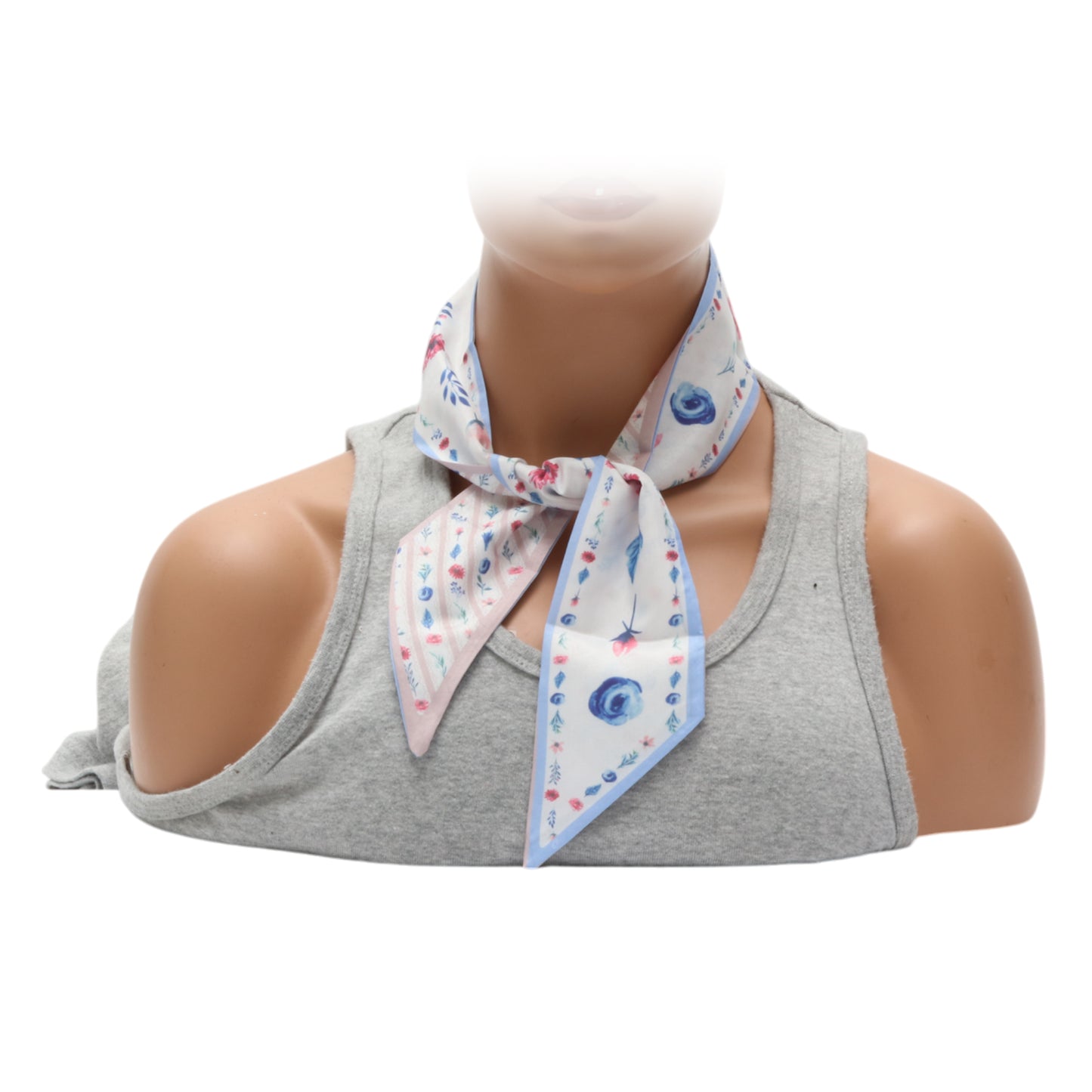 Diadema larga con lazo floral para mujer, color azul, 1 unidad