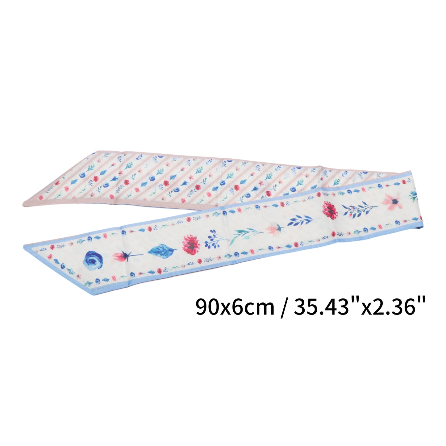 Diadema larga con lazo floral para mujer, color azul, 1 unidad