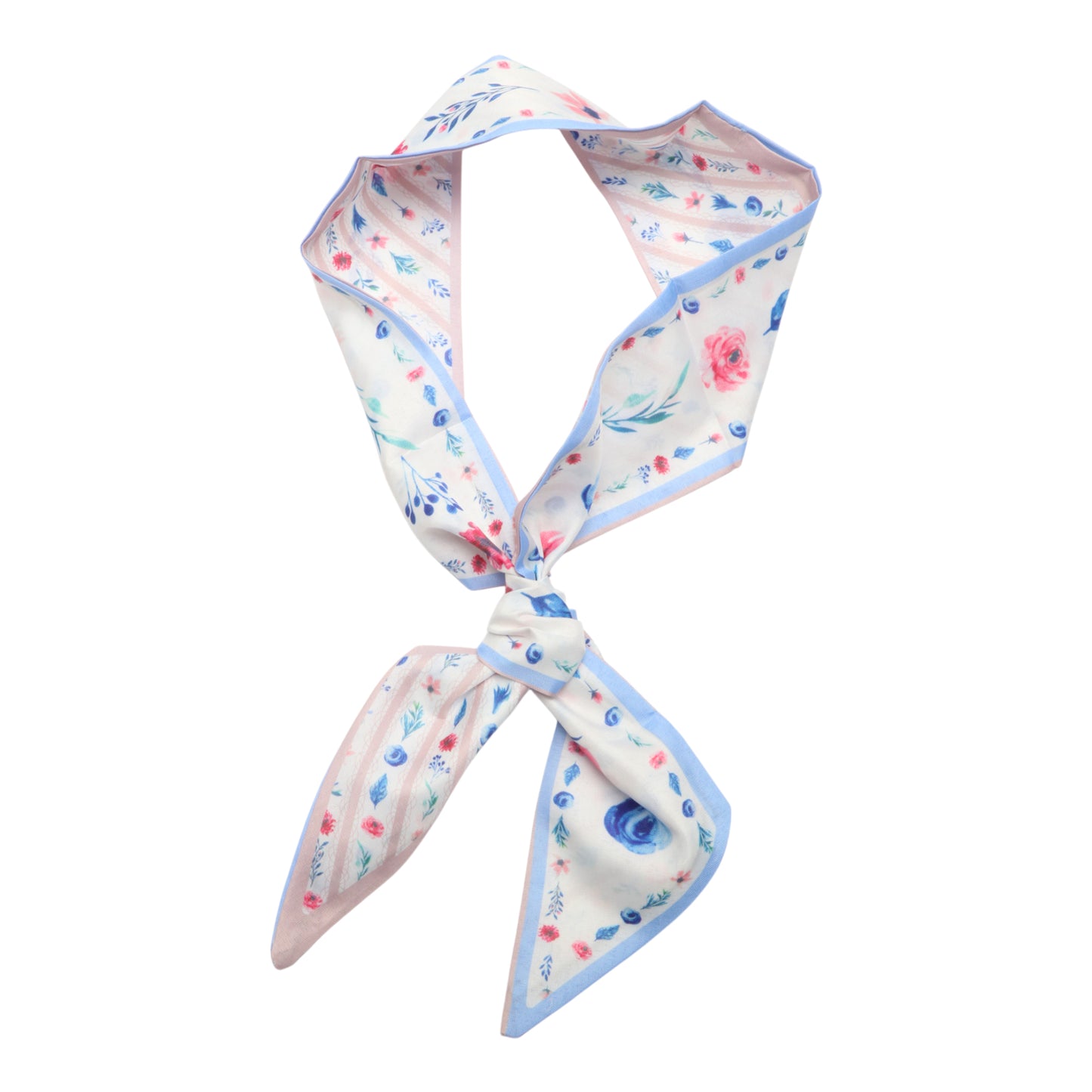 Diadema larga con lazo floral para mujer, color azul, 1 unidad