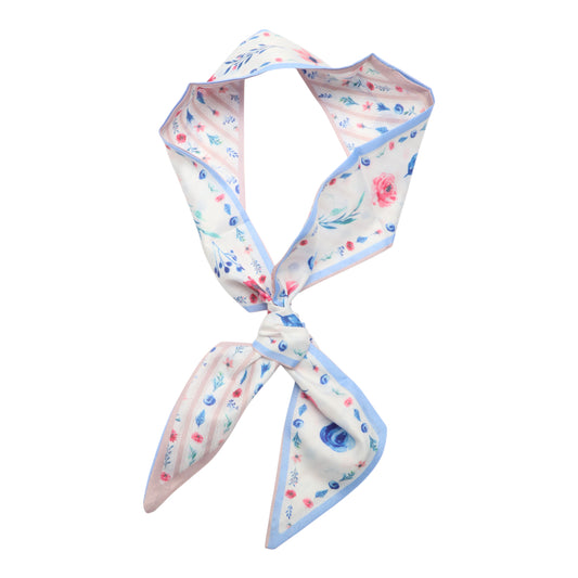 Diadema larga con lazo floral para mujer, color azul, 1 unidad