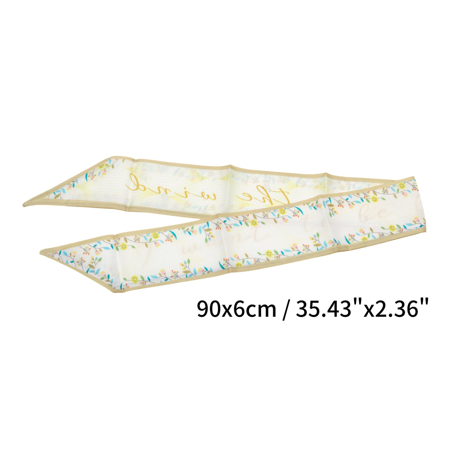 Diadema larga con lazo floral para mujer, color amarillo, 1 unidad