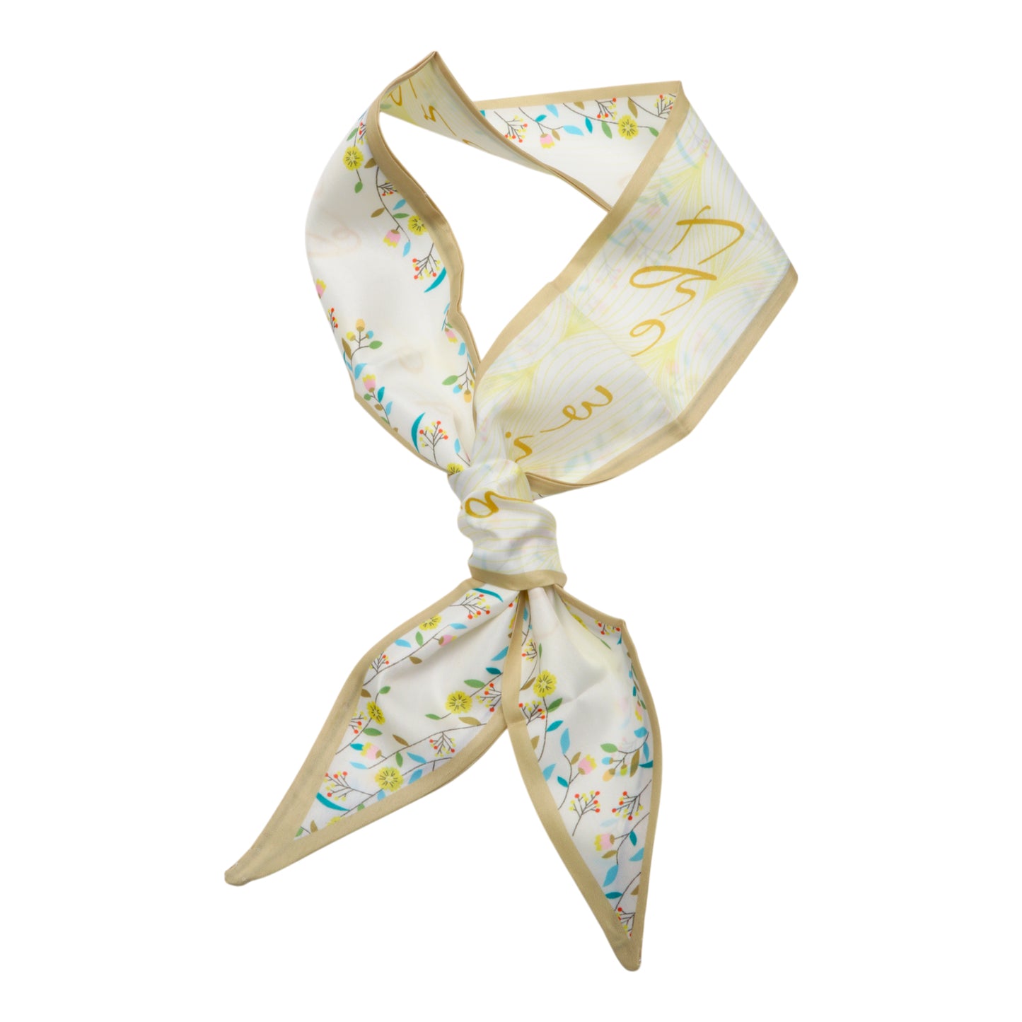 Diadema larga con lazo floral para mujer, color amarillo, 1 unidad